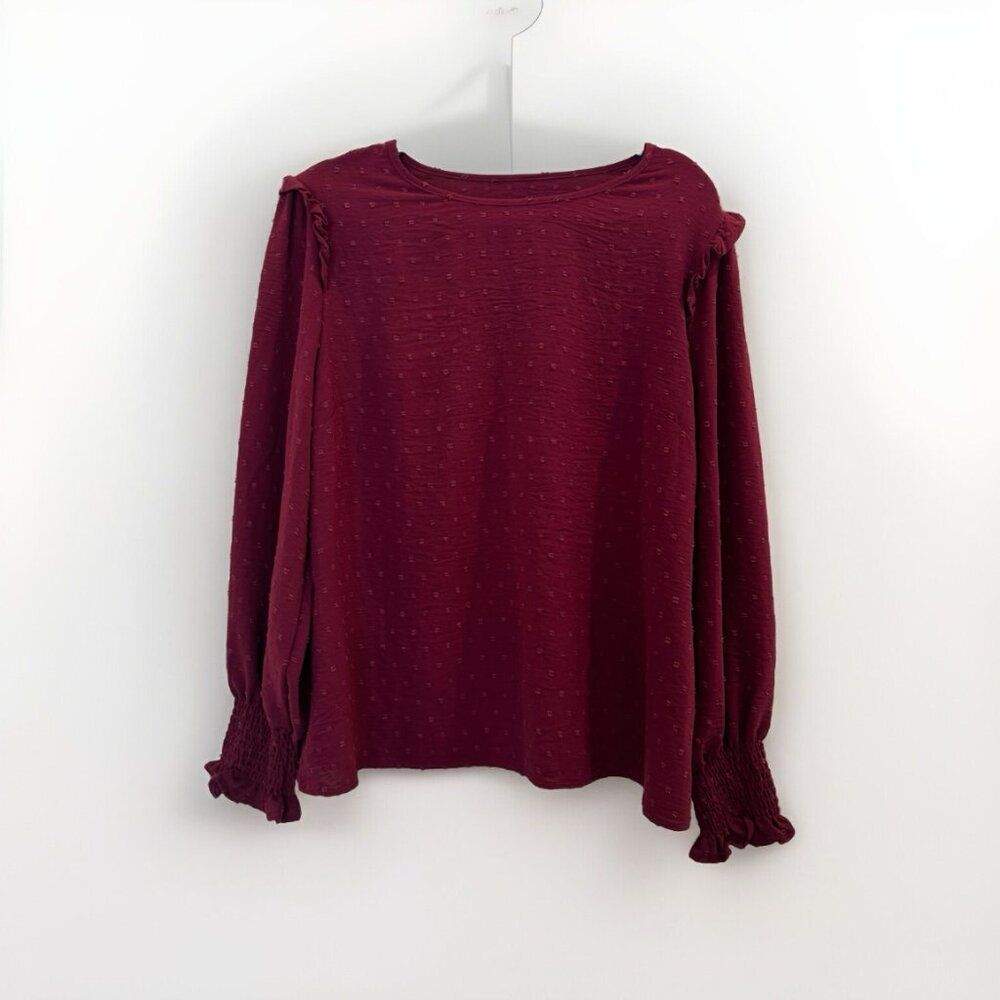 Burgundy Women's long sleeve blouse size xl NWOT